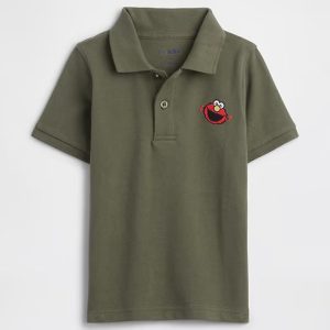 babyGap × Disney Toy Story Pique Polo Shirt-Tweed Green Elmo