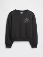Kids Oversized Gap Graphic Sweatshirt-Black Moonless Night