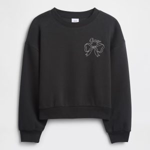 Kids Oversized Gap Graphic Sweatshirt-Black Moonless Night