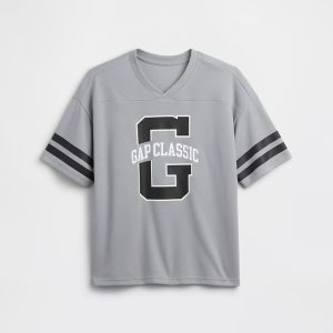 Kids Relaxed Mesh Soccer T-Shirt-Storm Cloud Gray