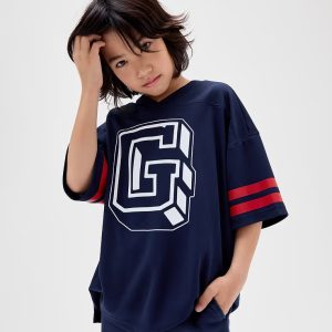 Kids Relaxed Mesh Soccer T-Shirt-Navy Uniform