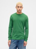 Waffle-Knit Crewneck T-Shirt-Saratoga Green