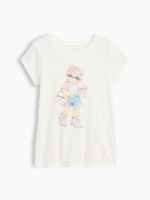 Kids Graphic T-Shirt-Bear Print White