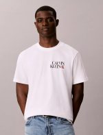 Stacked CK Logo Easy Tee-Bright White