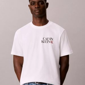 Stacked CK Logo Easy Tee-Bright White