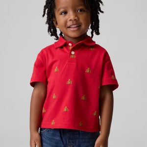 Baby & Toddler Boxy Polo Shirt-Bear
