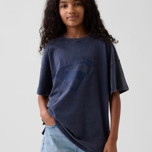 Kids Superman Oversized T-Shirt-Tapestry Navy