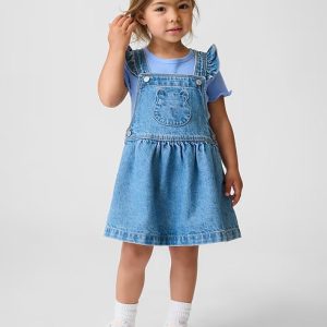 Baby & Toddler Bear Pocket Denim Skirtall-Medium Wash Bear