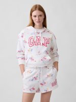 Relaxed Gap Logo Hoodie-White Multi Floral