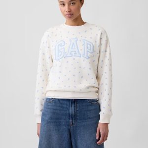 Gap Logo Sweatshirt-White Blue Floral