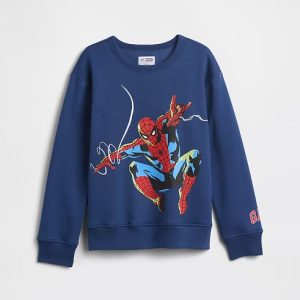 GapKids Marvel Spider-Man Relaxed Graphic Sweatshirt-Blue Track