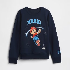 GapKids Super Mario Relaxed Graphic Sweatshirt-Tapestry Navy