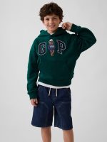 Kids VintageSoft Relaxed Brannan Bear Logo Hoodie-Green Piney