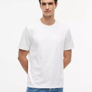 Embroidered Rope Logo Interlock T-Shirt-White