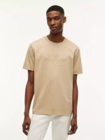 Embroidered Rope Logo Interlock T-Shirt-Batique Khaki