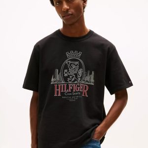 Hilfiger Crest Graphic Slub T-Shirt-Black