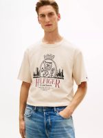 Hilfiger Crest Graphic Slub T-Shirt-Heathered Oatmilk