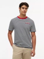 Striped Hilfiger Logo T-Shirt-Ivory Silk/Navy Stripe
