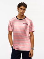 Striped Hilfiger Logo T-Shirt-Vintage Red