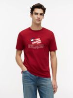 Wavy Flag Logo T-Shirt-Regatta Red