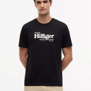 Nautical Hilfiger Logo T-Shirt-Black