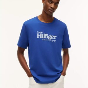 Nautical Hilfiger Logo T-Shirt-Pigment Blue