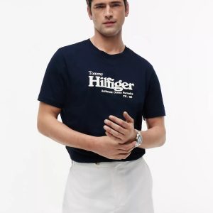 Nautical Hilfiger Logo T-Shirt-Navy