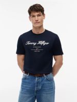 Embroidered Script Logo T-Shirt-Navy