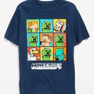Minecraft™ Gender-Neutral Graphic T-Shirt for Kids-Obscure Night