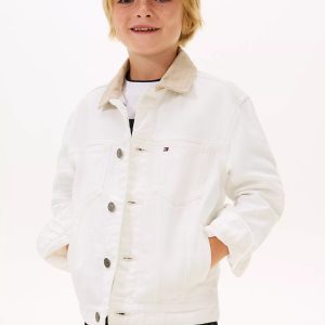 Kids' Flag Logo Denim Jacket-Denim Archive