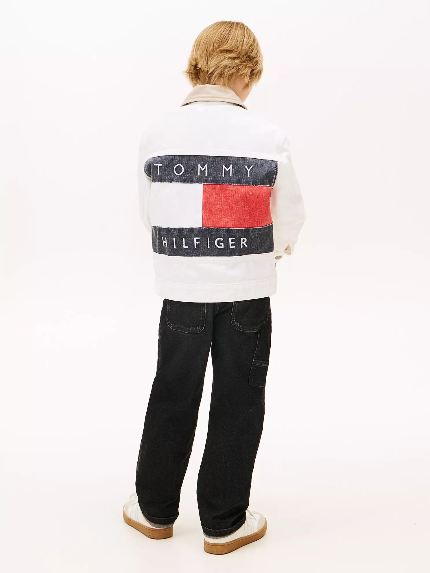 Kids' Flag Logo Denim Jacket-Denim Archive - Image 4