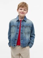 Kids' Hilfiger Flag Denim Jacket-Med Wash