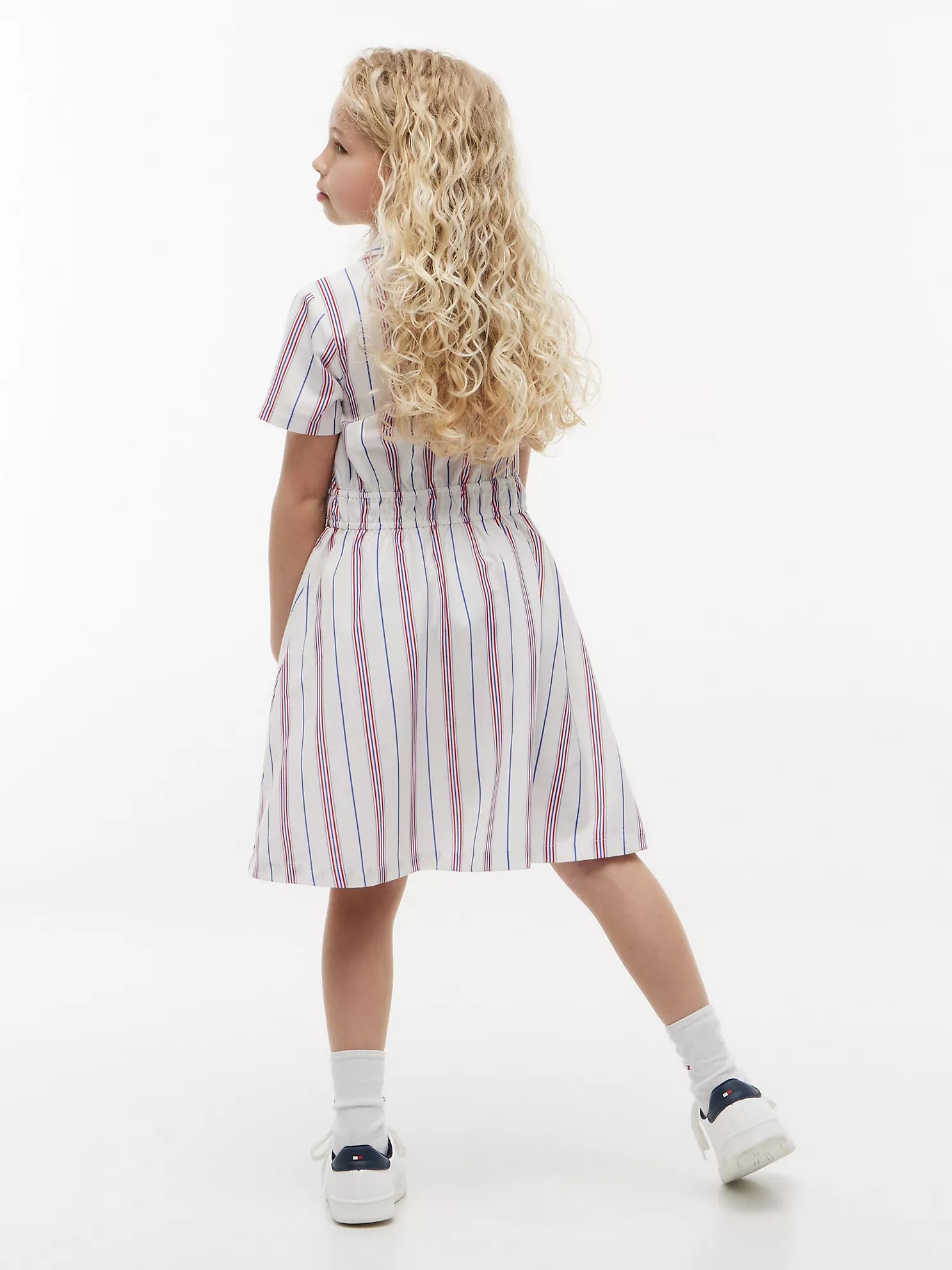Kids' Stripe Shirtdress-Ecru - Image 4