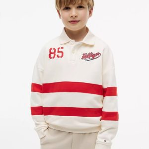 Kids' 85 Logo Polo Sweatshirt-Deep Crimson