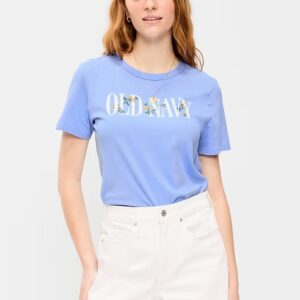 EveryWear Crew-Neck Logo-Graphic T-Shirt-Flax Flower