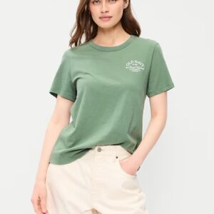 EveryWear Crew-Neck Logo-Graphic T-Shirt-Dried Herb