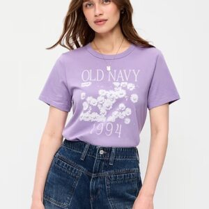 EveryWear Crew-Neck Logo-Graphic T-Shirt-Lilac Shadow