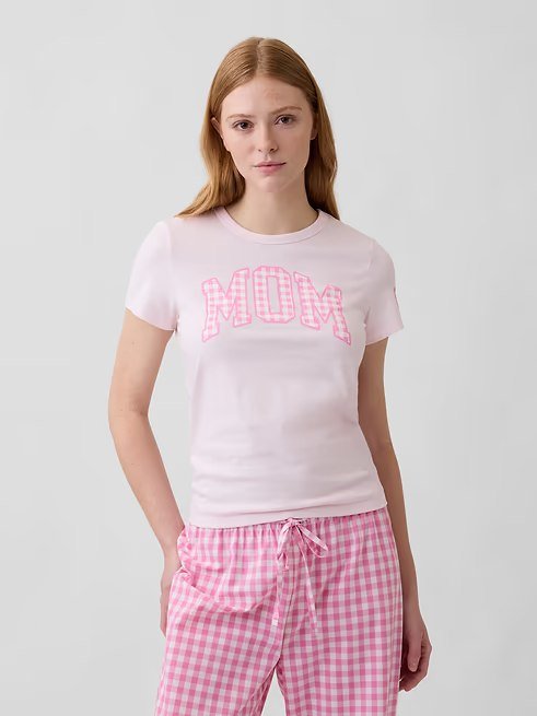 Favorite Graphic T-Shirt-Spring Pink Gingham