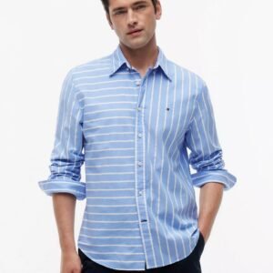 Regular Fit Mixed-Stripe All-Day Shirt-Blue Spell