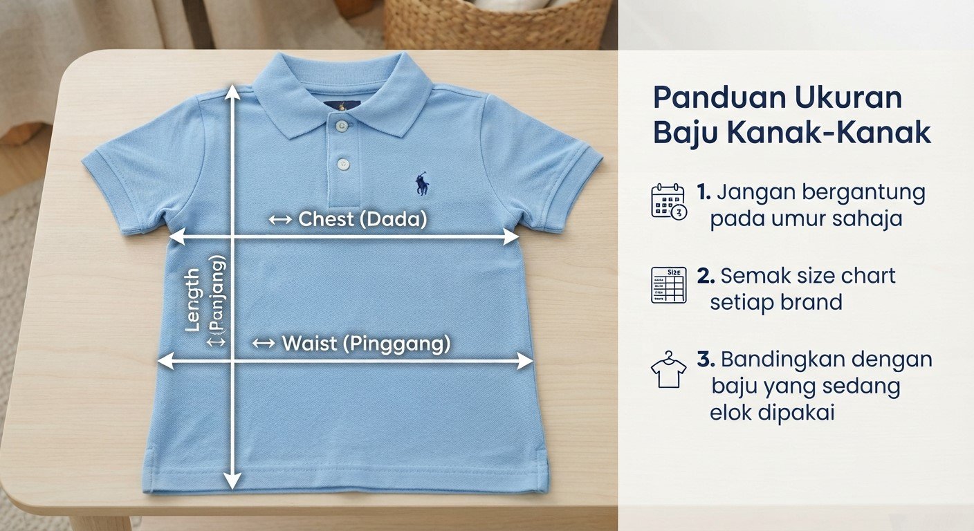 Cara memilih saiz baju raya anak yang betul