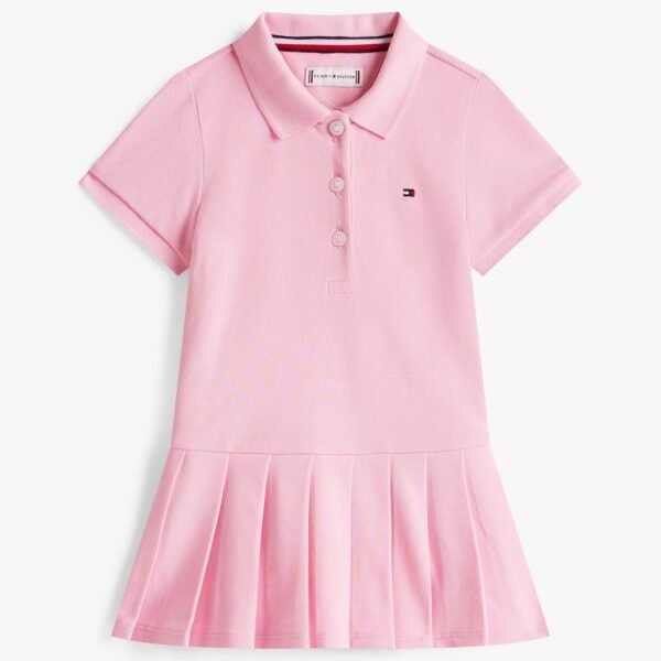 Babies’ Pleated Polo Dress Girls-Classic Pink