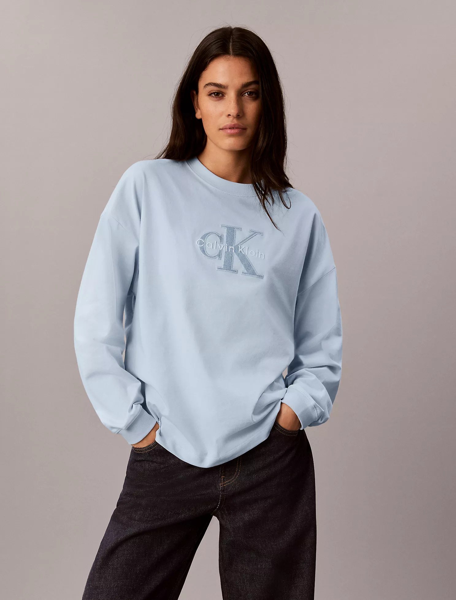 Denim Applique Monologo Tee-Plein Air