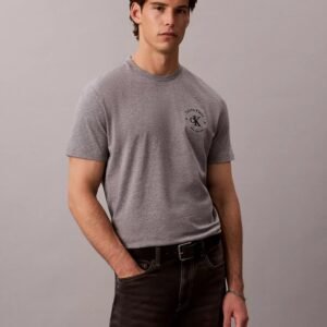 Varsity Crest Logo Classic Tee-Grey Heather