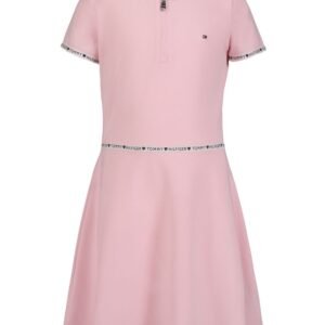 Little Girls Quarter Zip Dress-Light Pink