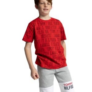 Boys’ 8-20 All Over Print Short-Sleeve T-Shirt-Tommy Red