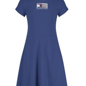 Girls’ 7-16 Short-Sleeve Dress-Blueberry