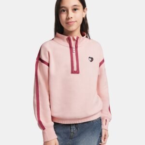 Girls’ 7-16 Fleece Quarter-Zip Sweatshirt-Lotus