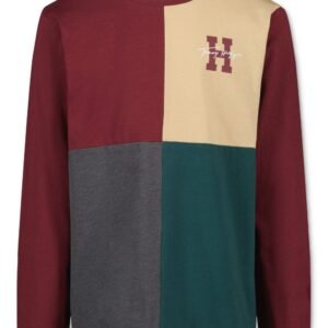 Boys’ 8-20 Quad Pieced Long-Sleeve Graphic Colorblock T-Shirt-Zinfandel