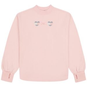 Girls’ 4-16 Mock-Neck Drop-Shoulder Ribbed-Thumbhole Cuffs Sweatshirt-Lotus