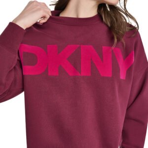Flocked Varsity Logo Sweatshirt-Claret/Taffy